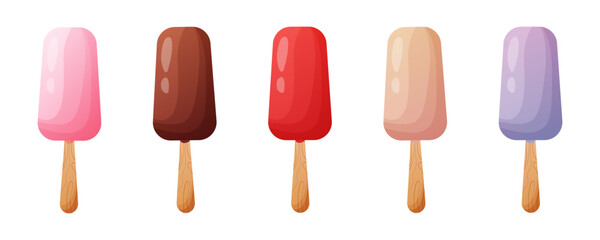 cute cartoon ice cream set