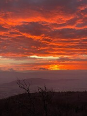 sunset over the hills