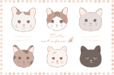 Obraz premium 手書きのねこセット