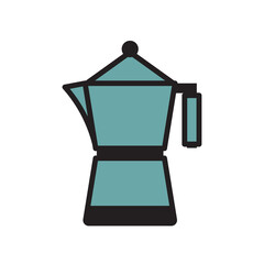 Coffee moka pot flat style