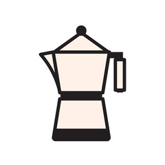 Coffee moka pot flat style