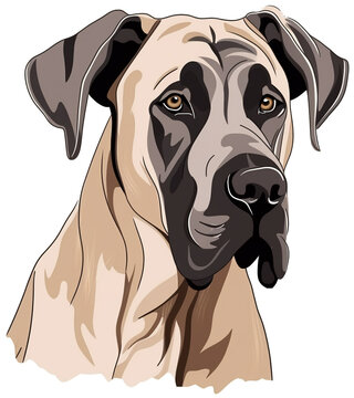 Deutsche Dogge, gelb, Doggenkopf, Hundekopf