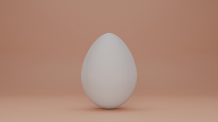 3d rendering. A set of many cubes forming the shape of an egg. Three-dimensional image of the egg with low resolution. The idea of digital art. NFT technologies.