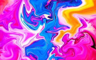 Abstract pink blue yellow and purple gradient wave liquid background. Neon light curved lines and geometric shape with colorful graphic design.