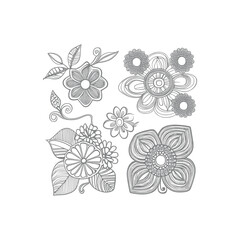 Line art drawn Flowers bouquet. Line art for adult coloring book style. Vector illustration for coloring page.