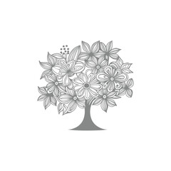 Line art drawn Flowers bouquet. Line art for adult coloring book style. Vector illustration for coloring page.