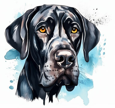 Deutsche Dogge schwarz Doggenkopf