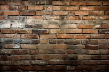 Obraz premium Brick Wall Background. - Generative Ai - Texture, Pattern, Red, Brown, Rough, Grunge, Vintage, Old, Weathered.