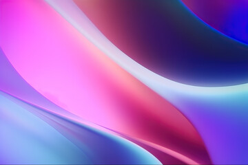 Abstract 3d render iridescent neon holographic twisted wave in motion. Pastel colorful gradient design element for banner, background. Generative AI