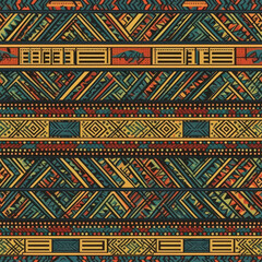 Photo patterned background with colorful african style patterns, background. generative ai