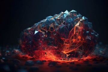 an abstract fiery ball. Generative AI