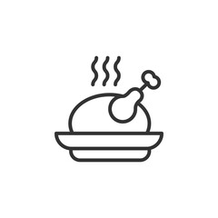 Baked chicken icon vector illustration. Food and cooking. Minimalism vector symbols, line icon for logo, mobile app and website design. Vector illustration, EPS10.