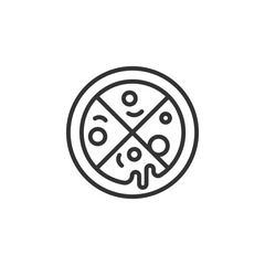 Pizza icon vector illustration. Food and cooking. Minimalism vector symbols, line icon for logo, mobile app and website design. Vector illustration, EPS10.