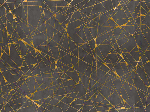 Goldene Linien abstrakt auf grauem Hintergrund