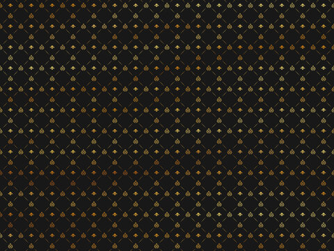Goldene Ornamente auf schwarzem Untergrund.