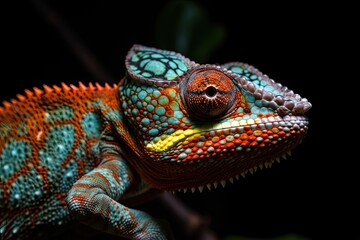 colorful chameleon lizard. Generative Ai