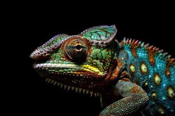 colorful chameleon lizard. Generative Ai