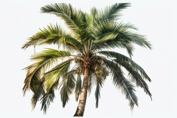 Fototapeta na wymiar Hand-painted watercolor palm tree isolated on transparent background PNG file. Generative AI