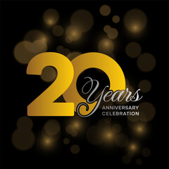 Obraz na płótnie Canvas 20th Anniversary logo design. Golden anniversary template design. Logo Vector Template Illustration