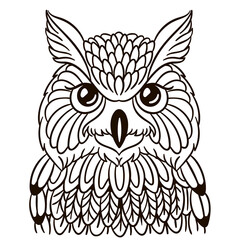 Fototapeta premium Owl cartoon character. Cute baby animal print for kids.