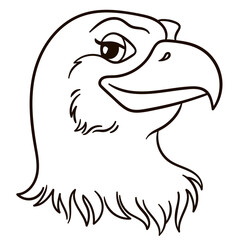 Eagle cartoon character. Cute baby animal print for kids.