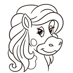 Horse pony cartoon character. Cute baby animal print for kids.
