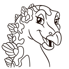 Stegosaurus dinosaur cartoon character. Cute baby animal print for kids.