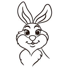 Bunny cartoon character. Cute baby animal print for kids.