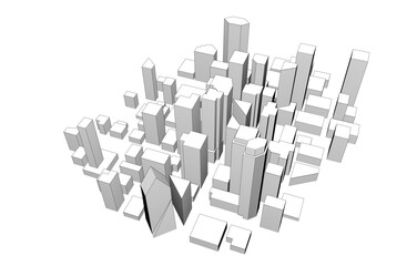 Fototapeta premium skyscrapers in the city 3d illustration