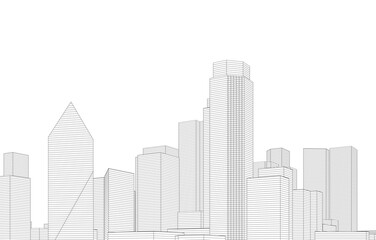 Obraz premium skyscrapers in the city 3d illustration