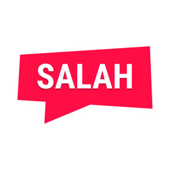 Salah Red Vector Callout Banner with Information on Fasting and Prayer in Ramadan