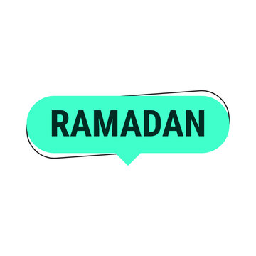 Ramadan Kareem turquoise Vector Callout Banner with Moon and Arabic Typography