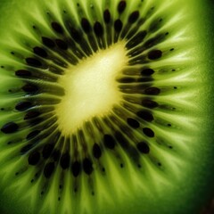 Vibrant, fresh green sliced Kiwi texture. Gen AI