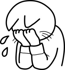 泣く犬のベクターイラスト