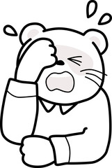 泣く狸のベクターイラスト