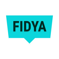 Fidya Turquoise Vector Callout Banner with Information on Donations and Seclusion During Ramadan
