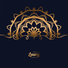 Luxury mandala background with golden arabesque pattern 