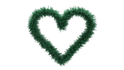 Spruce heart. Sign or icon. Spruce wreath in the shape of a heart. 3d illustration