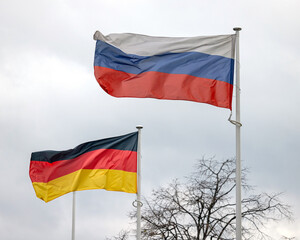 Germany and Russia Flags Together