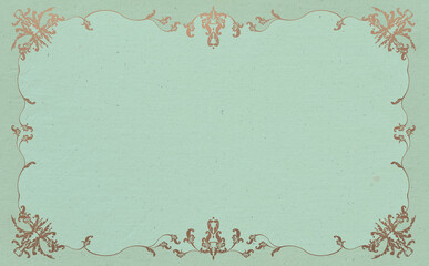 ビンテージで豪華なフレーム グリーン背景 イラスト素材 色違い・差分有
