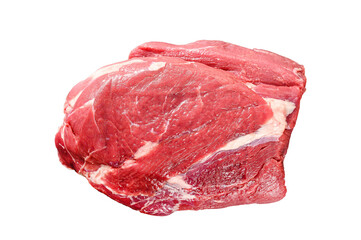 Raw brisket beef cut. Black Angus beef.  Isolated, transparent background.