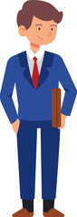 Businessman character holding bag illustration