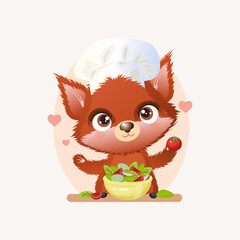 Fox drawn in cartoon style