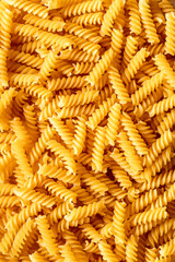 Background of fusilli pasta.