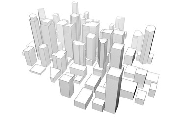 Fototapeta premium modern city architectural drawing