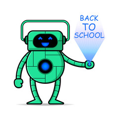 cute robot design takes out hologram for back to school