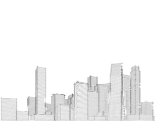 modern city architectural drawing
