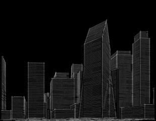 modern city architectural drawing