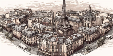 clipart traveling paris city Generative AI