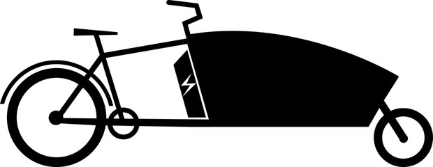 Electric cargo bike. vehicle icon illustration